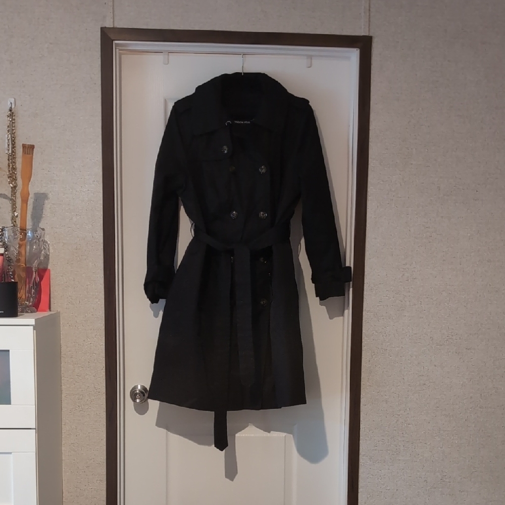 London Fog Raincoat, Black, 1X